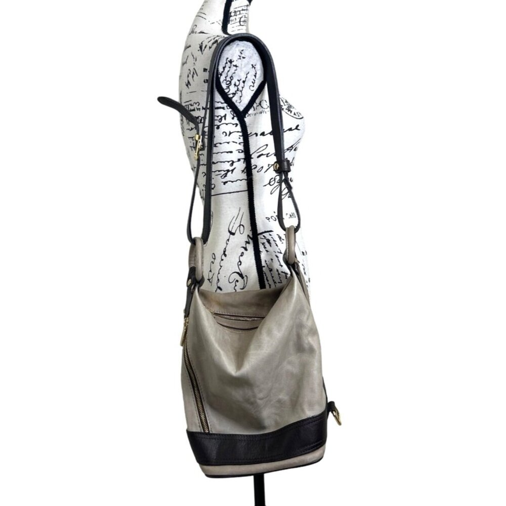 Valentina Black and Gray Shoulder Bag